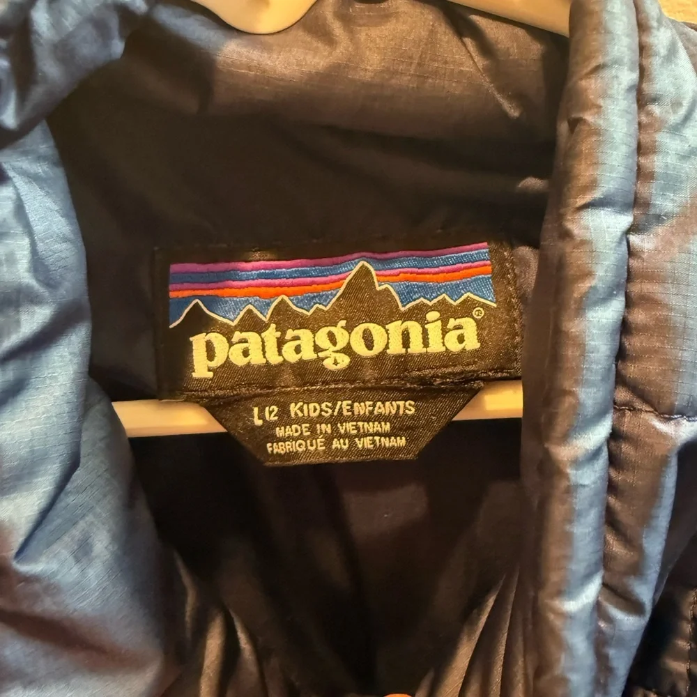 Patagonia Kids Nano Puff Navy Brick Quilt Insulated Lightweight spring Jacket 12